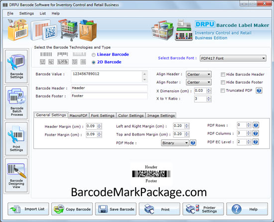 Retail Barcodes Label Generator software