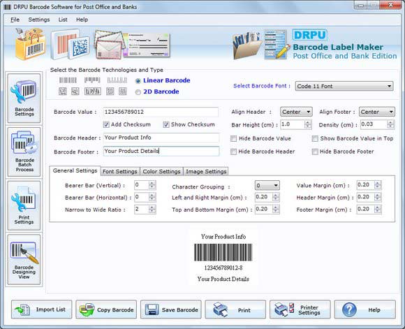 Courier Mails Barcodes Generator screen shot